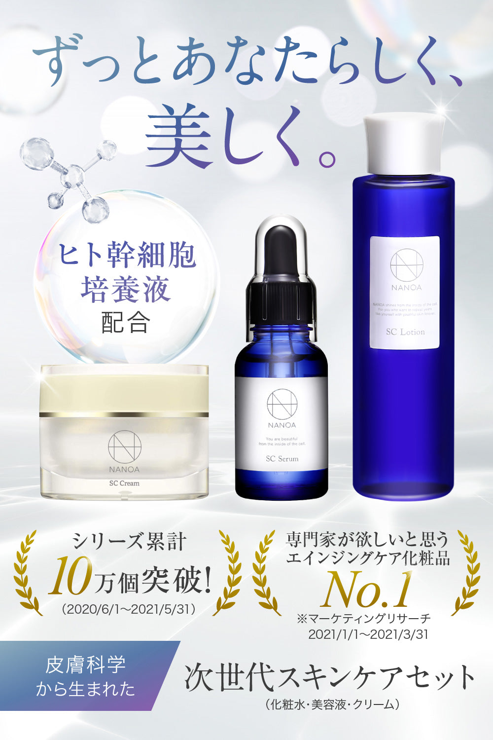 スキンケアセット（化粧水・クリーム・美容液）単品